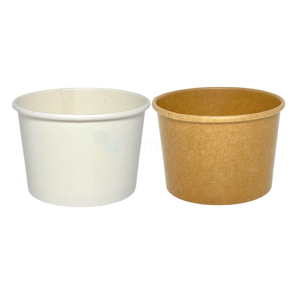 Pote polipapel 120mL sin tapa Blanco / Kraft