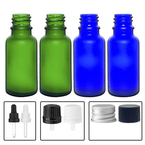 Frasco vidrio Verde / Azul esmerilado 20mL R18