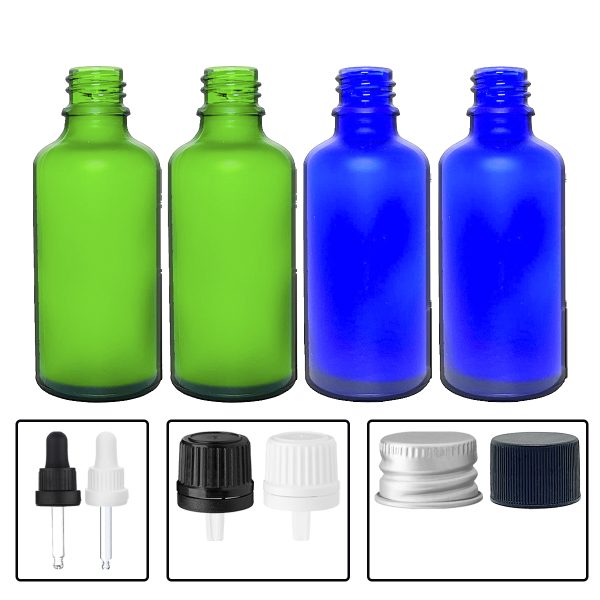 Frasco vidrio Verde / Azul esmerilado 50mL R18