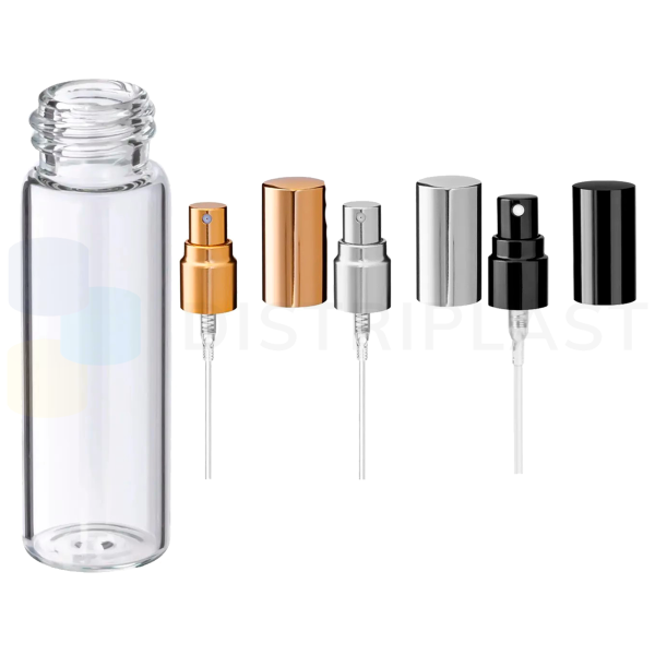 Frasco, decant perfumador spray 5cc Dorado / Plateado / Negro