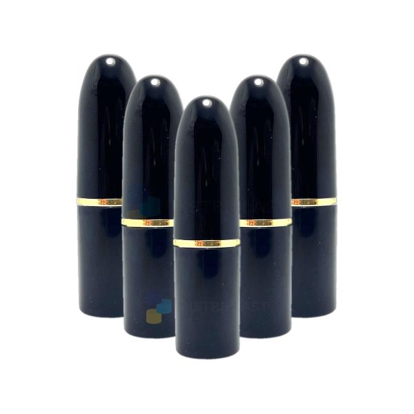 Labial negro con linea dorada