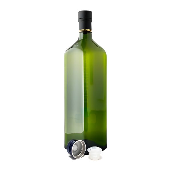 Botella de Vidrio Verde c/Cápsula termocontraíble 1lt