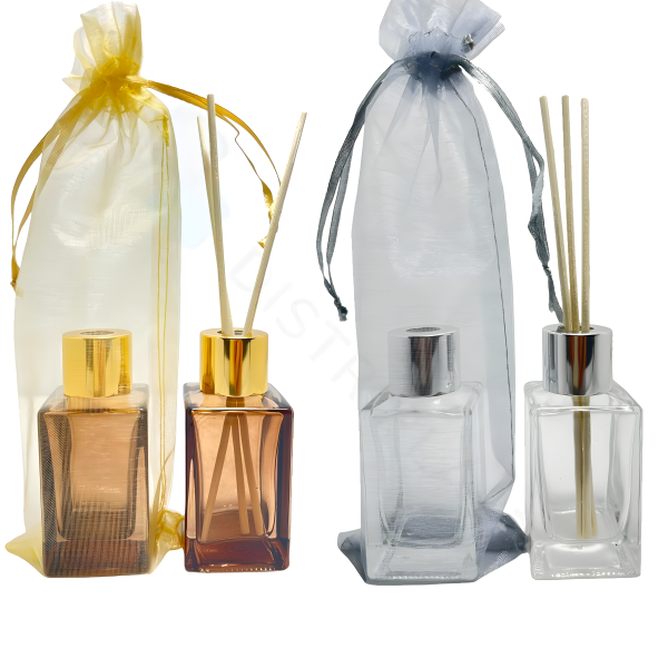 Frascos Difusores Cuadrados Ambar/Transparente 40cc/80cc/100cc