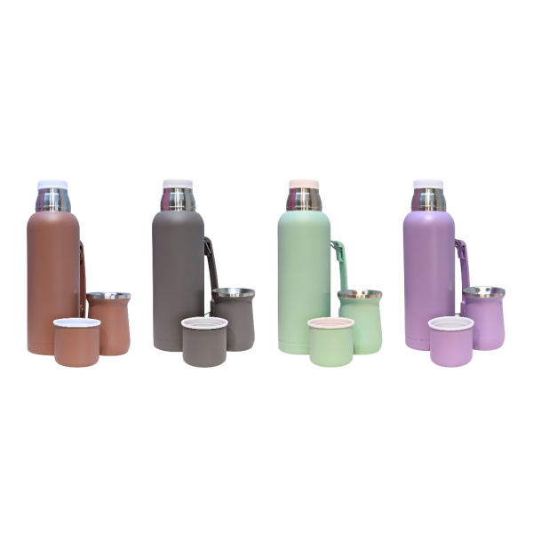 Pack Termo 1lt y Mate 260cc de Acero Inoxidable