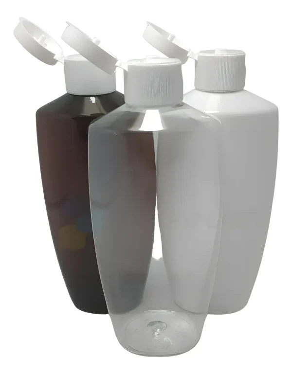 Frasco Petaca PET 250cc Ambar/Blanco/Transparente R24 Tapa Fliptop